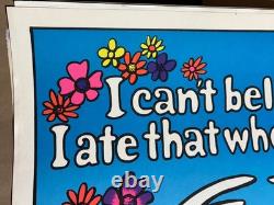 I CAN'T BELIEVE I ATE THAT VINTAGE 1972 BLACKLIGHT HEADSHOP POSTER By STAR CITY