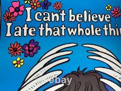 I CAN'T BELIEVE I ATE THAT VINTAGE 1972 BLACKLIGHT HEADSHOP POSTER By STAR CITY