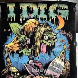 I DIG YOUR BODY Zombie Blacklight Poster Flocked Velvet Vintage 1970s Nate Owens