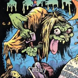 I DIG YOUR BODY Zombie Blacklight Poster Flocked Velvet Vintage 1970s Nate Owens