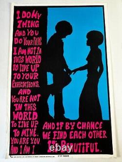 I DO MY THING YOU DO YOUR THING Perls Blacklight Vintage Poster Black Power BLM