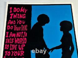 I DO MY THING YOU DO YOUR THING Perls Blacklight Vintage Poster Black Power BLM