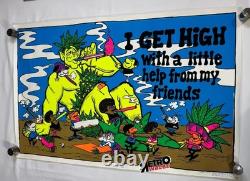 I Get High Original 1973 Poster 23x35 Black Light Vintage Funk Stoner Head Shop