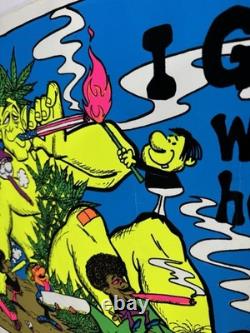 I Get High Original 1973 Poster 23x35 Black Light Vintage Funk Stoner Head Shop
