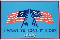 I WANT TO LOVE IT MORE original 1971 HEAD SHOP BLACK LIGHT poster 20x30 NM