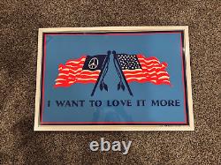 I WANT TO LOVE IT MORE original 1971 HEAD SHOP BLACK LIGHT poster framed 20x30