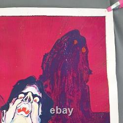 Ideal Toy Corp Vinyl Blacklight Poster Vampire & Skull 36x24 Vintage 1972
