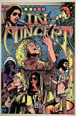 In Concert Black Light Original 1976 Poster Hendrix The Who Bowie Alice Cooper 2