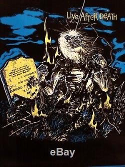 Iron Maiden Blacklight Poster Live After Death vintage rare 1985