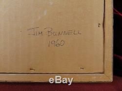 JAMES BUNNELL Original Risque Pin-Up Girl Art 1960 CA BLACKLIGHT POSTER ARTIST