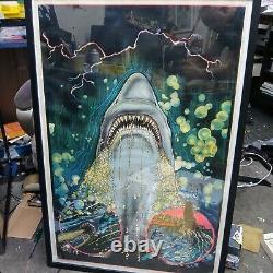 JAWS Ultra Rare Poster Vintage Monarch 1975 Black Light Shark Poster