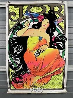 JOB original vintage poster blacklight rolling papers woman 1970s Psychedelic
