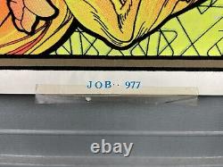 JOB original vintage poster blacklight rolling papers woman 1970s Psychedelic