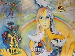 JUSTICE VINTAGE 1970 TRIPPY HEADSHOP CELESTIAL ARTS POSTER By Jerry Finch