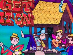 JUST GET IT ON VINTAGE 1960's BLACKLIGHT WESTERN GRAPHICS HEADSHOP POSTER -NICE