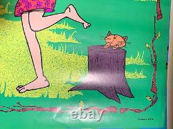 JUST GET IT ON VINTAGE 1960's BLACKLIGHT WESTERN GRAPHICS HEADSHOP POSTER -NICE