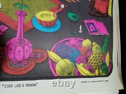 JUST LIKE A WOMAN 1972 VINTAGE NOS BLACKLIGHT POSTER By Steffen & Gaines -NICE