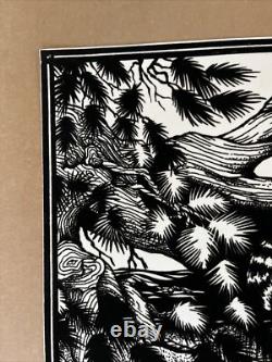 Jaguar poster black light vintage original printers proof velvet flocked 1970s w