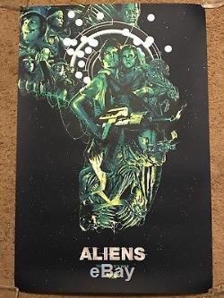 James Cameron Aliens Sigourney Weaver BlackLight Print Poster Mondo Luke Preece