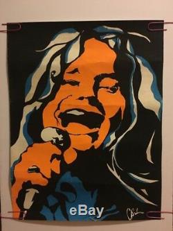 Janis Joplin Pearl Vintage Blacklight Poster 1970's Psychedelic Pin-up Original