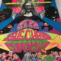 Jesus Christ Superstar Blacklight Psychedelic Poster 1971 Vintage