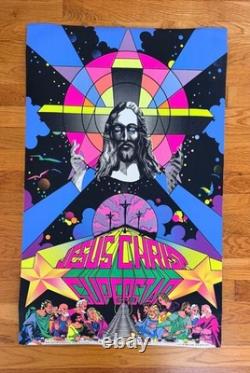 Jesus Christ Superstar Vintage 1971 Blacklight Poster Third Eye Last Supper Art
