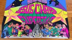 Jesus Christ Superstar Vintage 1971 Blacklight Poster Third Eye Last Supper Art