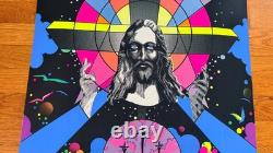 Jesus Christ Superstar Vintage 1971 Blacklight Poster Third Eye Last Supper Art