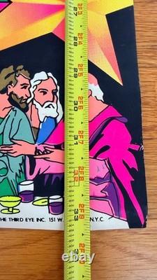 Jesus Christ Superstar Vintage 1971 Blacklight Poster Third Eye Last Supper Art