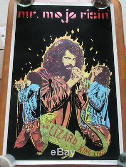 Jim Morrison Mr. Mojo Risin' The Doors Vintage Blacklight Poster Flocked 23 x 35