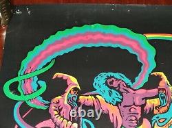 Jim Morrison The Wizard The Doors Vintage 1969 Blacklight Poster RARE Damaged