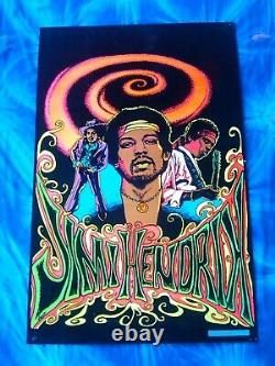 Jimi Hendrix Blacklight Poster, Felt, ©1975 Dynamic, Collector Series No. 2, Rare