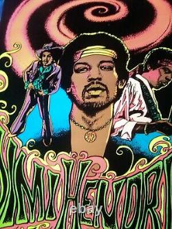 Jimi Hendrix Blacklight Poster, Felt, ©1975 Dynamic, Collector Series No. 2, Rare