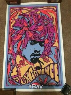 Jimi Hendrix Blacklight Poster Pandora 1967