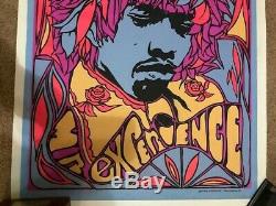 Jimi Hendrix Blacklight Poster Pandora 1967