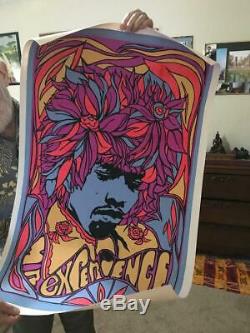 Jimi Hendrix Blacklight Poster Pandora 1967