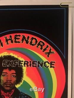 Jimi Hendrix Experience Vintage Blacklight Poster Psychedelic Pin-up Rainbow