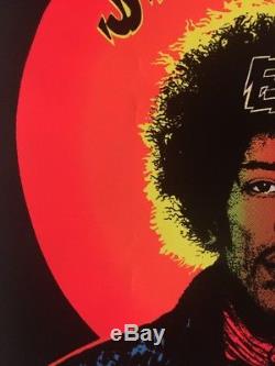 Jimi Hendrix Experience Vintage Blacklight Poster Psychedelic Pin-up Rainbow