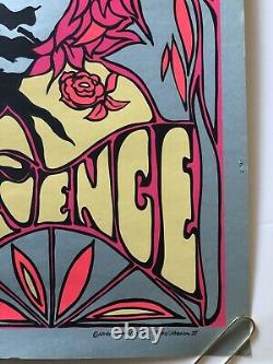 Jimi Hendrix Original Vintage Blacklight Poster Psychedelic Flower Hair Pandora