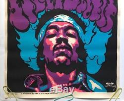 Jimi Hendrix Original Vintage Blacklight Poster Psychedelic Pin-up 1970s Beeghly