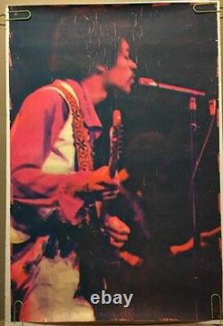 Jimi Hendrix Vintage Blacklight Poster Psychedelic Dotted 1970 Pin-up Ephemera