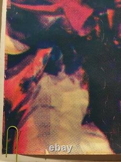 Jimi Hendrix Vintage Blacklight Poster Psychedelic Dotted 1970 Pin-up Ephemera