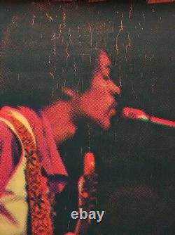 Jimi Hendrix Vintage Blacklight Poster Psychedelic Dotted 1970 Pin-up Ephemera