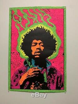 Jimi Hendrix poster blacklight 1960s Joe Roberts, Jr. Vintage black light