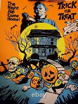 John Carpenter's Halloween Michael Myers Blacklight Flocked Velvet Poster Print