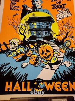 John Carpenter's Halloween Michael Myers Blacklight Flocked Velvet Poster Print