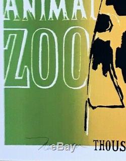 Jungleland Zoo poster. Earl Newman, signed in pencil. Perfect Cond Black light