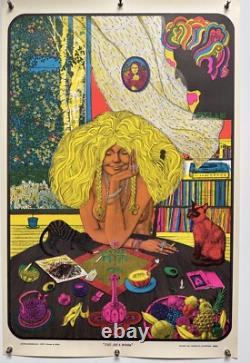 Just Like A Woman 1972 Blacklight Poster Bob Dylan Mona Lisa Cat Lady Marijuana