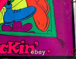 KEEP ON TRUCKIN' VINTAGE 1970's HEADSHOP BLACKLIGHT POSTER By PLATT -NICE