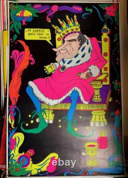 KING RICHARD NIXON 1970 VINTAGE BLACKLIGHT POSTER By WESPAC -NICE! W-157